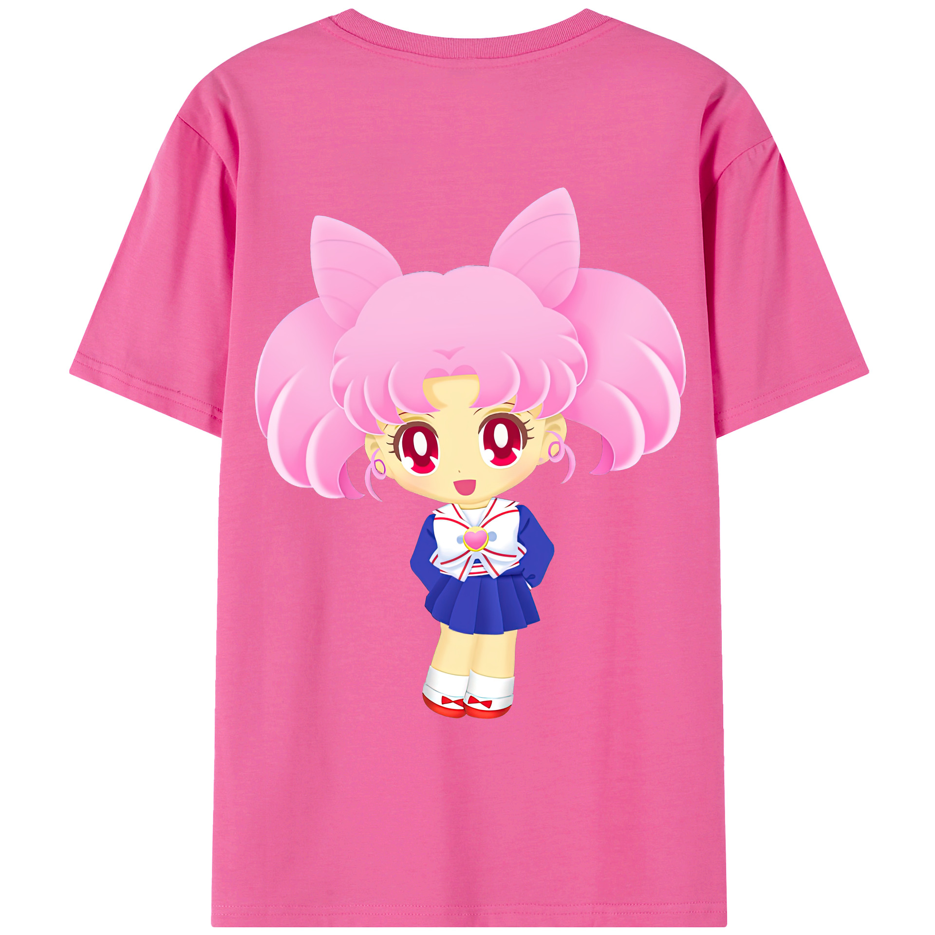 （画像用） 美少女戦士セーラームーン ちびうさ Sailor Moon Chibiusa Tsukino Usagi Small Lady Serenity レディース半袖Tシャツ(バックプリント)